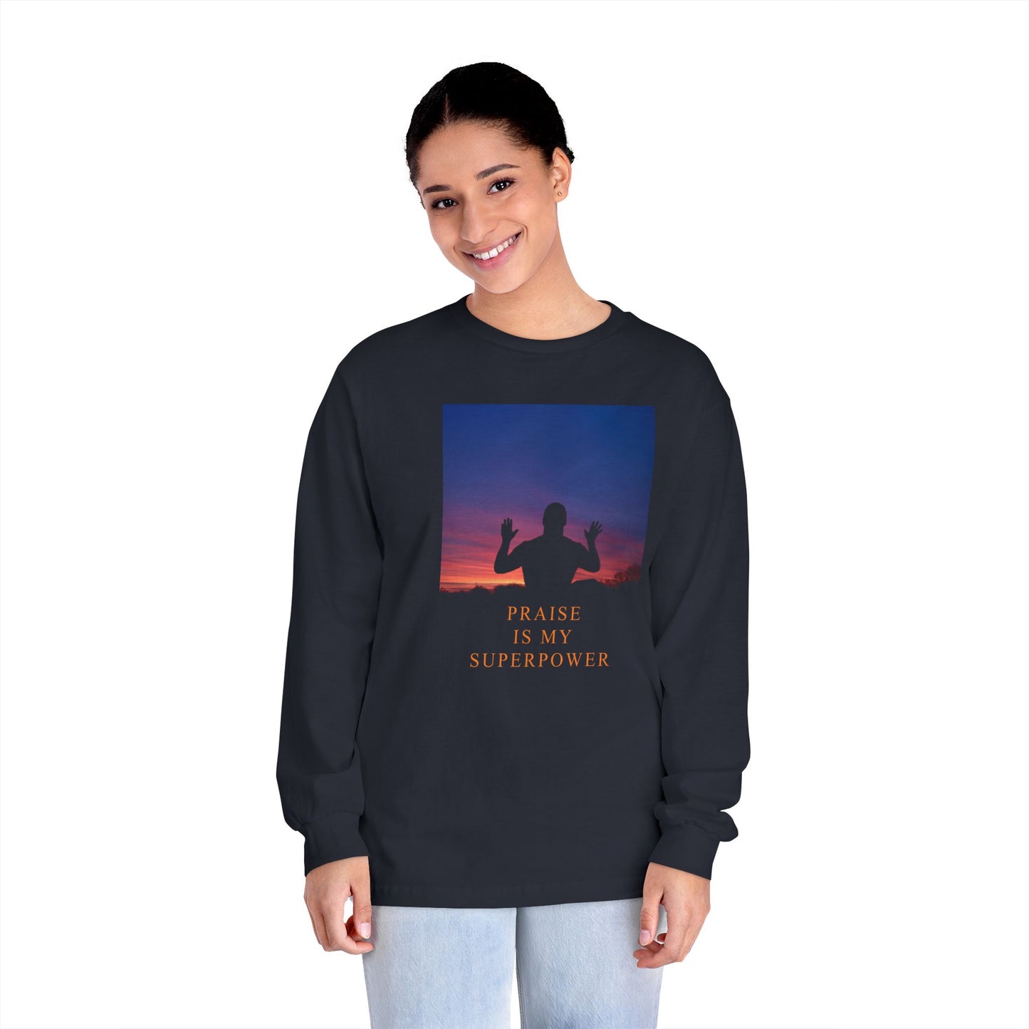 Praise Is My Superpower Male Unisex Long Sleeve T-Shirt