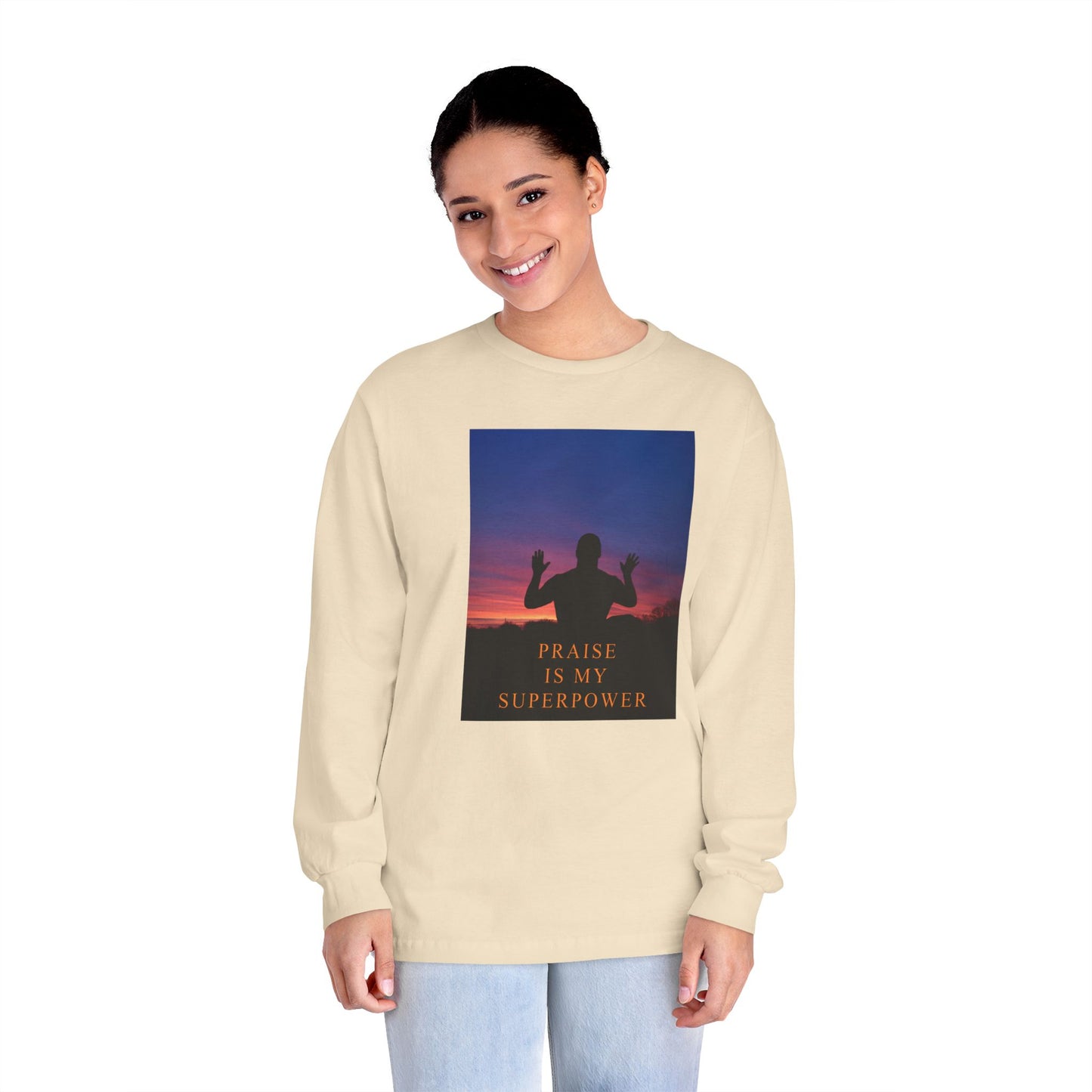 Praise Is My Superpower Male Unisex Long Sleeve T-Shirt